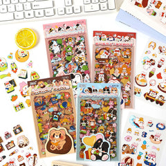 Cute Animal PET Stickers – Kawaii Transparent Journal Stickers