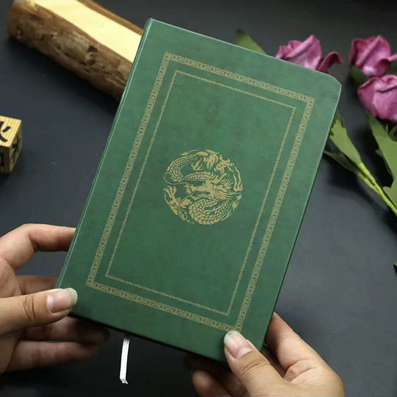 Kawaii Vintage Chinese Ancient Style Guochao Dunhuang Notebook Green, Kawai Notebooks