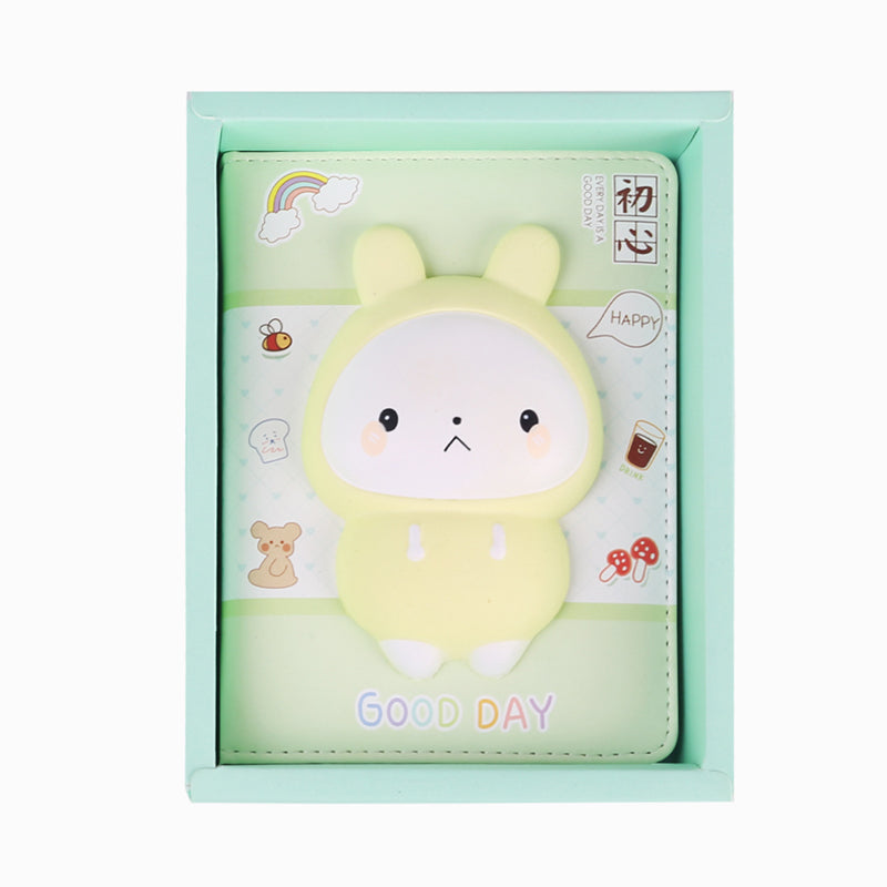 Kawaii Cute Cartoon Slow Rebound Decompression Notebook Green, Kawai Notebooks