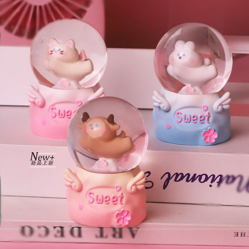 Luminous Resin Capybara Crystal Ball Blind Box Decor,Kawaii Table Décor and Accessories