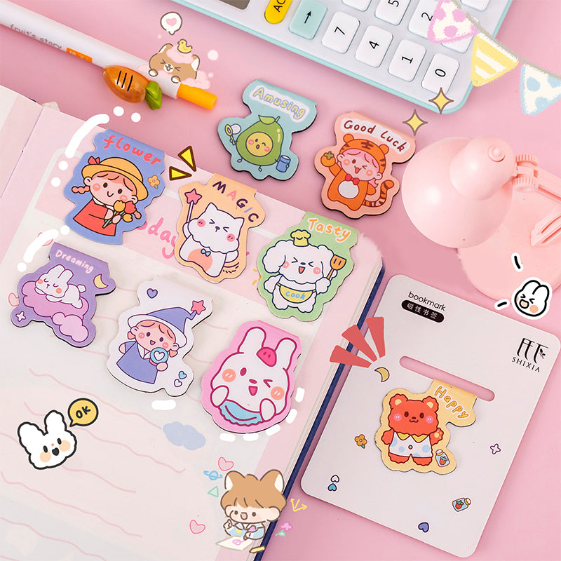Kawaii Cartoon Magnetic Bookmark, Bookmarks