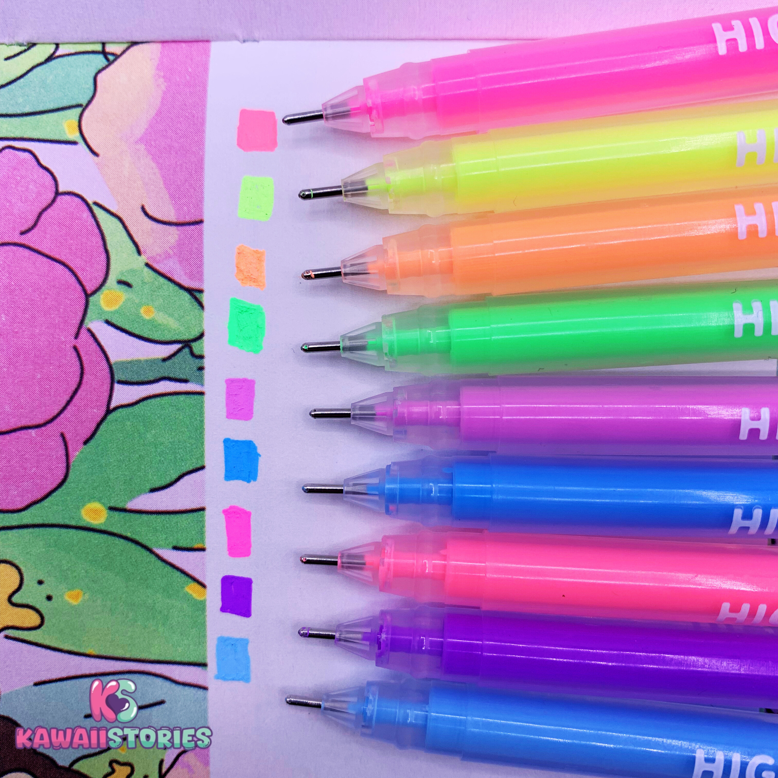 High Glossy Morandi Color Series Pointer Pen Set of 9