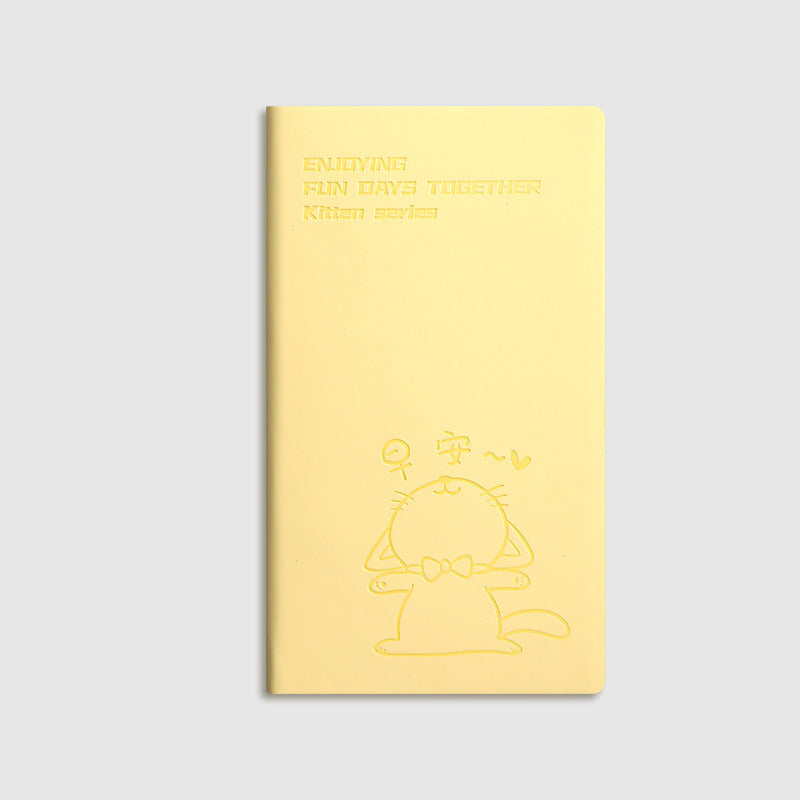 Yellow Cat Kawaii cartoon A6 Student Portable Pocket Notebook, Kawai Notebooks
