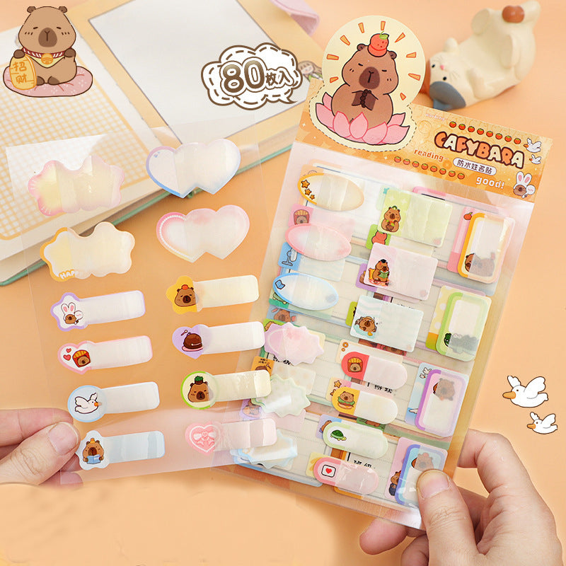 Waterproof Capybara Note Stickers, Stickers