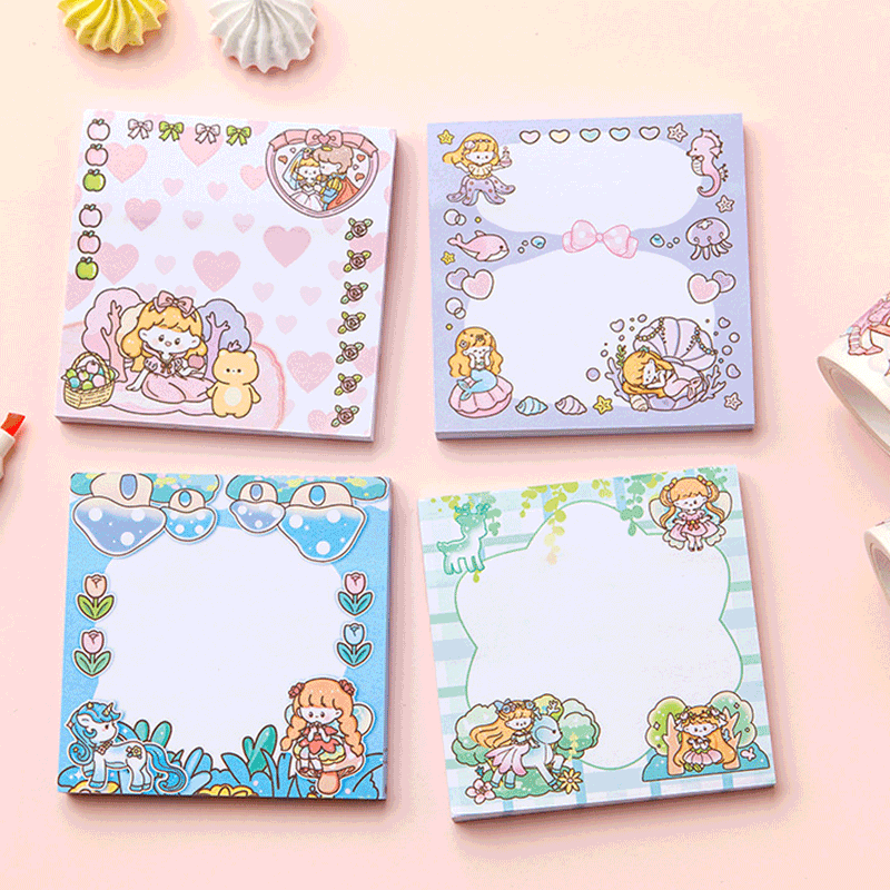 Kawaii Cartoon Girl Sticky Notes,Sticky Notes