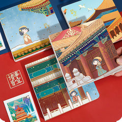 Kawaii Chinese Theme Style Square Plain Notebook, Kawai Notebooks