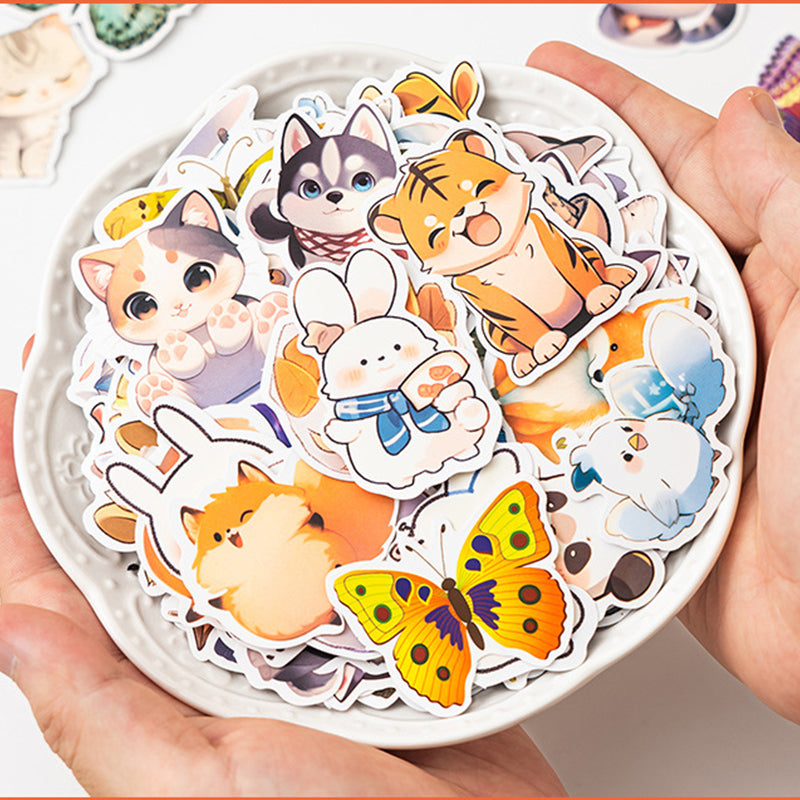 Waterproof Cute Animal Cartoon Stickers - 50PCS,Stickers