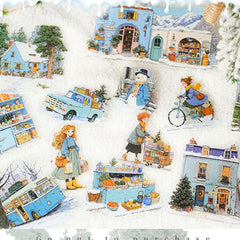 Komori Winter Series Snow Scene DIY Decor PET Sticker Pack