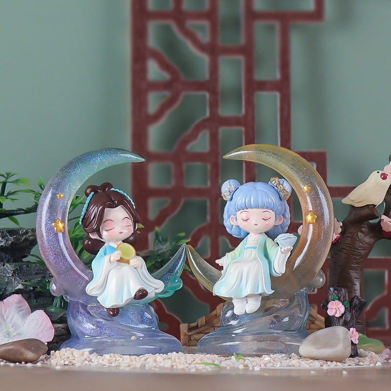 Kawaii Ancient Style Praying Girl Blind Box Lamp,Kawaii Lamps