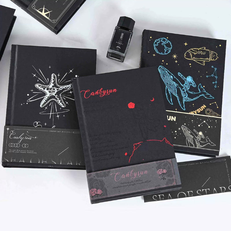 🖤 32K Black Paper Notebook – Creative Aesthetic Sketch & Doodle Journal