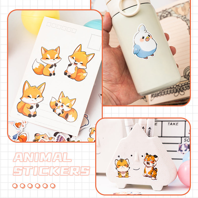 Waterproof Cute Animal Cartoon Stickers - 50PCS,Stickers