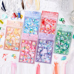 Glass Candy Heart PET Stickers – Waterproof DIY Journal Set