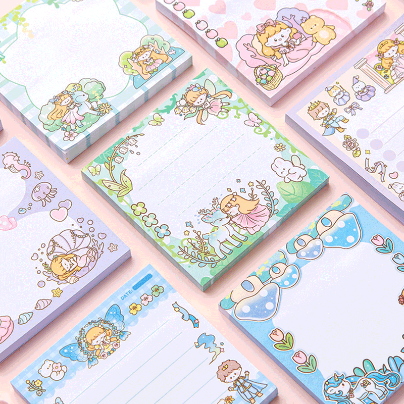 Kawaii Cartoon Girl Sticky Notes,Sticky Notes