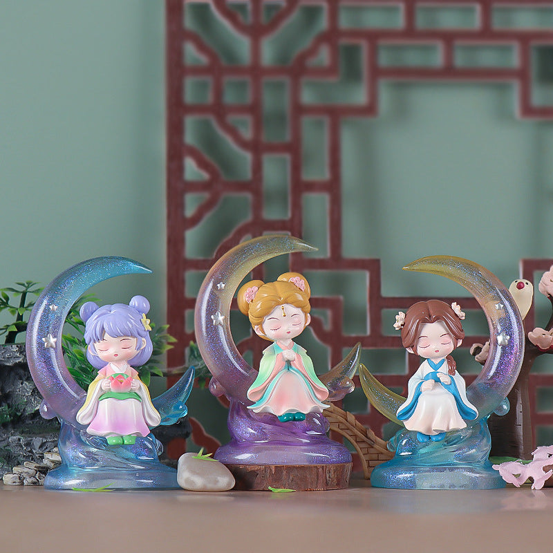 Kawaii Ancient Style Praying Girl Blind Box Lamp,Kawaii Lamps