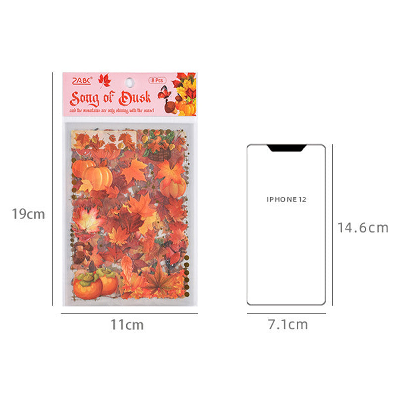 Waterproof Vintage Plant Leaves stickers pack,Stickers