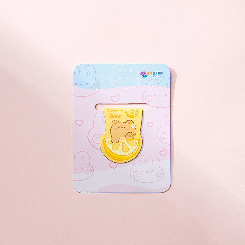 Lemon Bear Cute Cartoon Pony Lily Magnetic Bookmark, Bookmarks