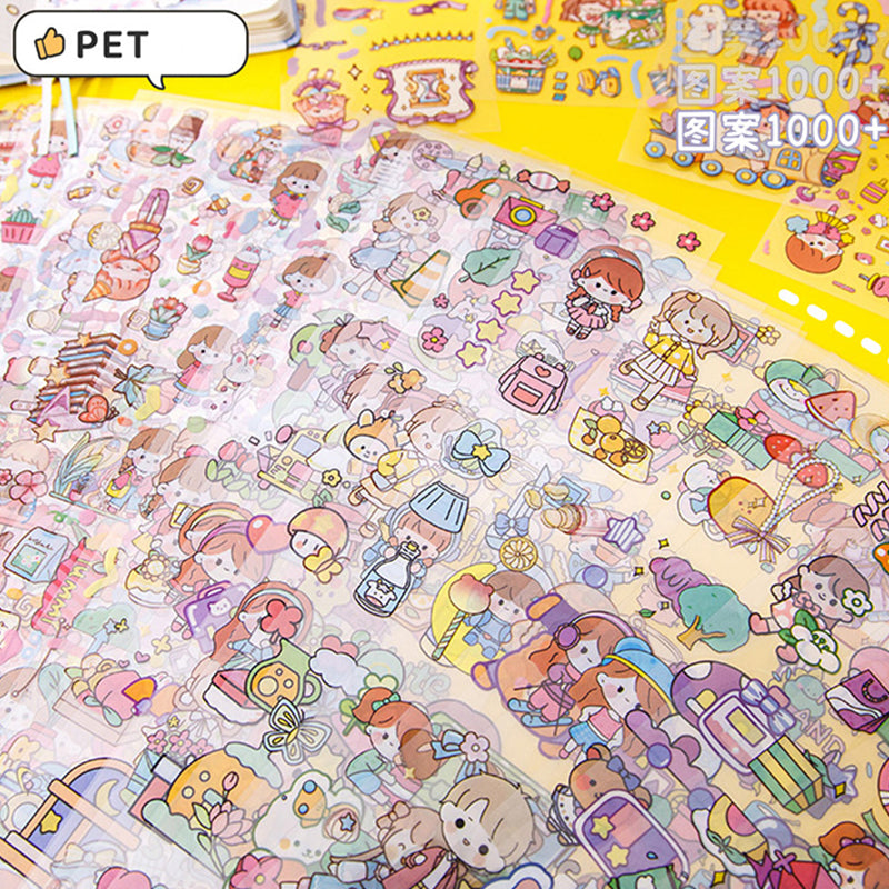 1000 Patterns Decoration Stickers - Pack of 20 Long Sheets,Stickers