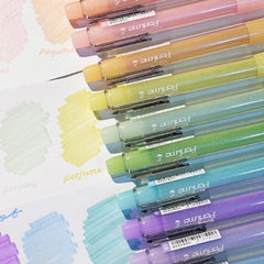 🌈 Glitter Perfume Highlighter Pen Set – Morandi Pastel Glow (4-Pack)