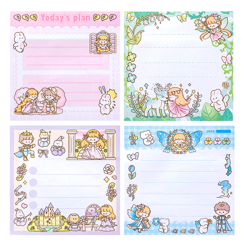 Kawaii Cartoon Girl Sticky Notes,Sticky Notes
