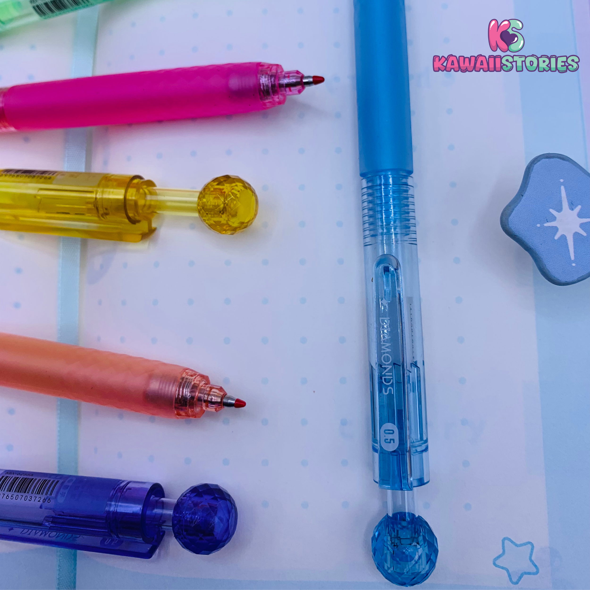 Kawaii Diamond Color Series Gel Pen Set of 6 - Sweet Series