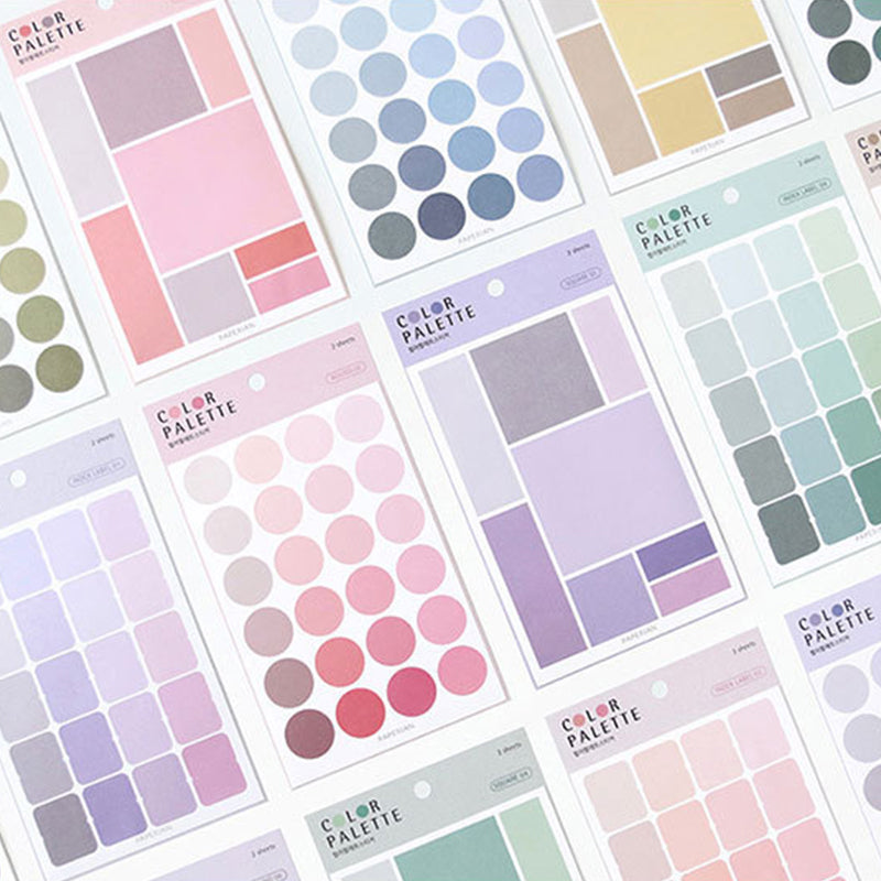 Cute Color Palette Gradient Index Stickers, Bookmarks