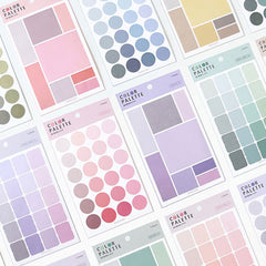 Cute Color Palette Gradient Index Stickers, Bookmarks