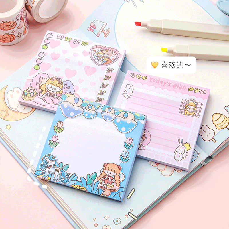 Kawaii Cartoon Girl Sticky Notes,Sticky Notes
