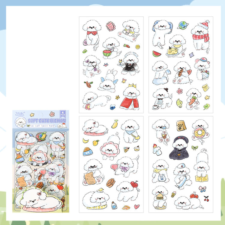 Cute Dog PET Stickers – Transparent Waterproof Journal Stickers