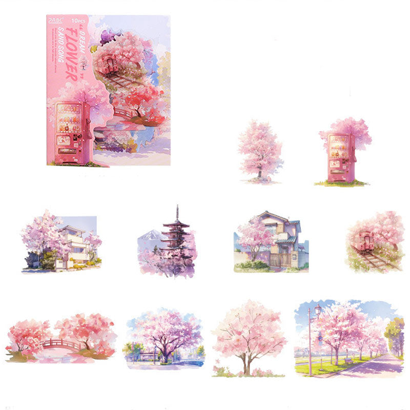 Natural Picture Scroll Landscape Stickers 🌿
