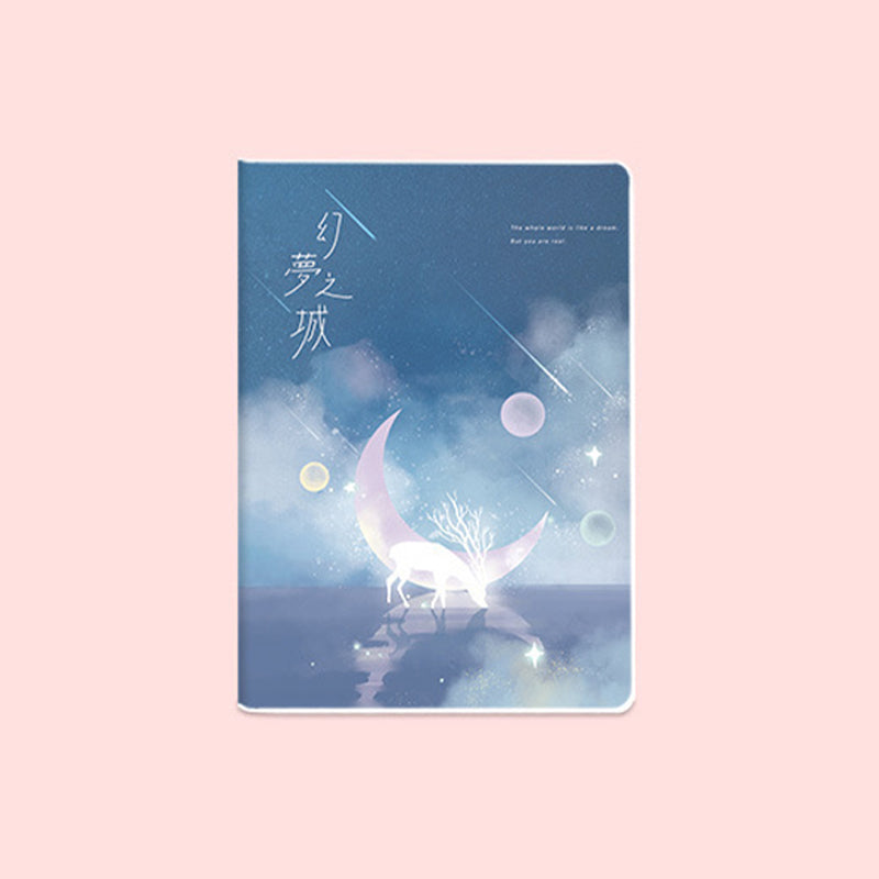 Green Dream Fantasy City Notebook - B5, Kawai Notebooks