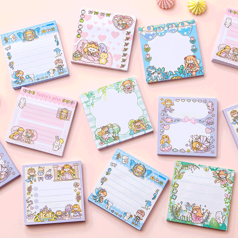 Kawaii Cartoon Girl Sticky Notes,Sticky Notes