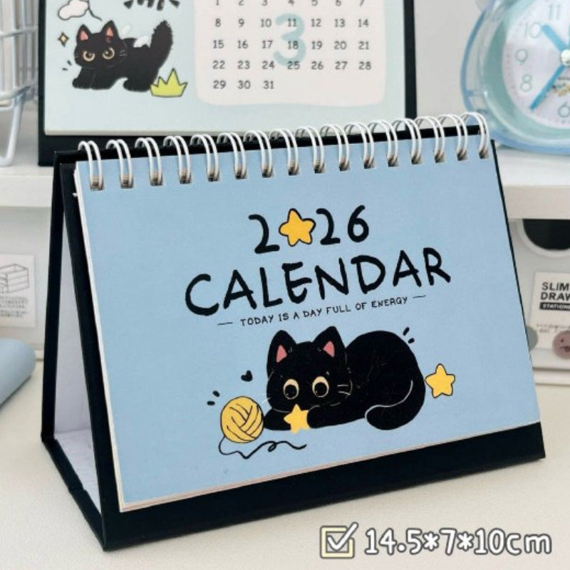 2026 Cute Cartoon Kitten Desk Illustrated Calendar