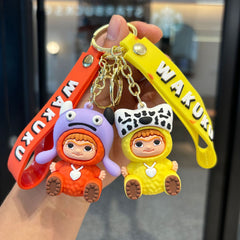 🎉 New Cartoon WAKUKU Keychain – Cool 3D Soft Rubber Figure Pendant