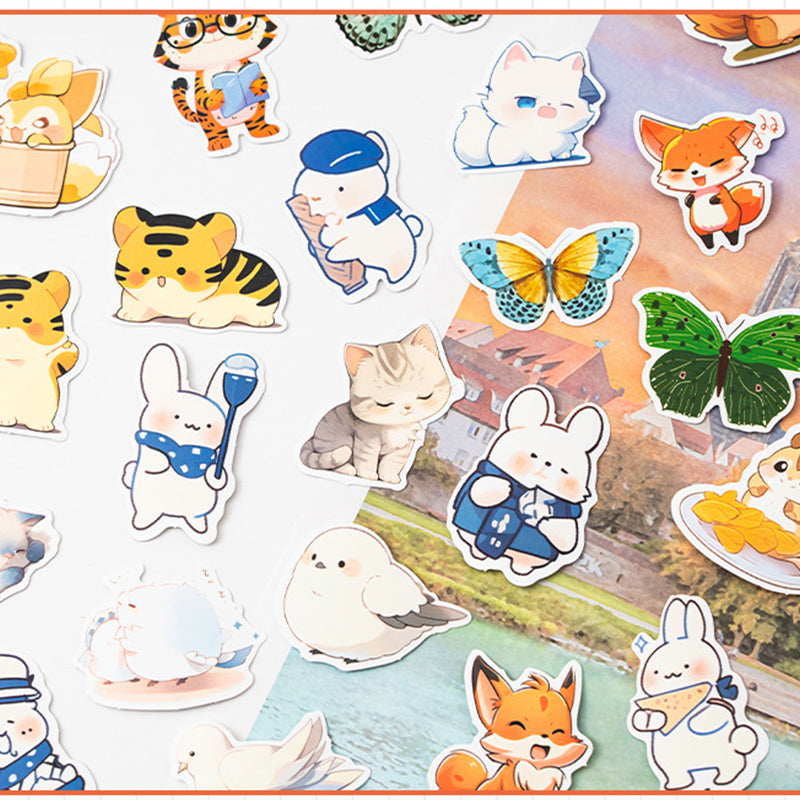 Waterproof Cute Animal Cartoon Stickers - 50PCS,Stickers
