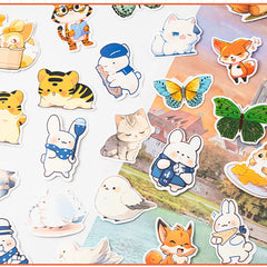 Waterproof Cute Animal Cartoon Stickers - 50PCS,Stickers