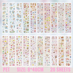 1000 Patterns Decoration Stickers - Pack of 20 Long Sheets,Stickers