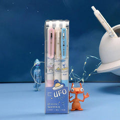 🌌 UFO Cute Space Gel Pens – 3-Piece Kawaii Alien Edition