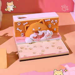 2026 Cute Puppy 3D Paper Sculpture Desk Memo Pad