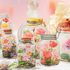 Yiniao Large PET Sticker Pack – World in a Bottle Series, Oil Painting Notebook Decor