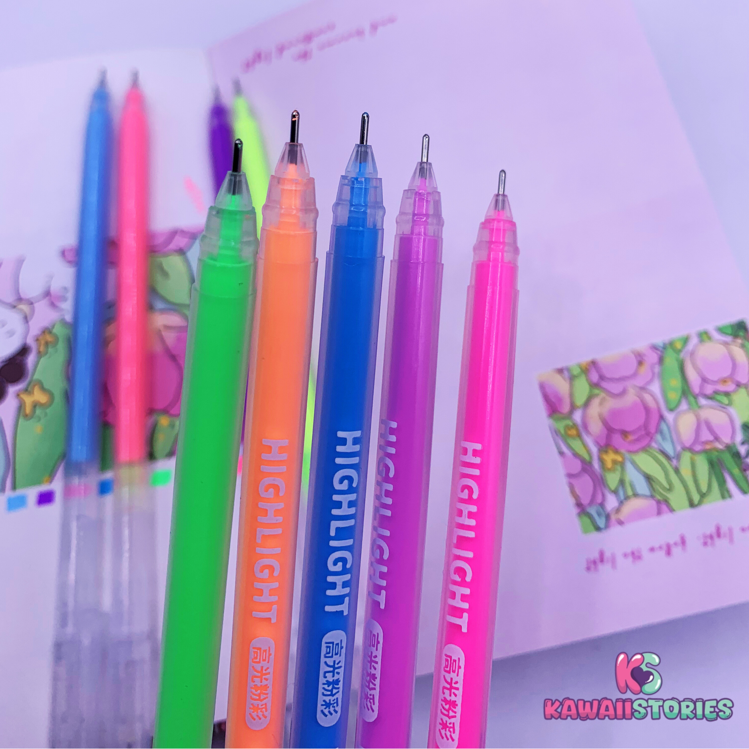 High Glossy Morandi Color Series Pointer Pen Set of 9