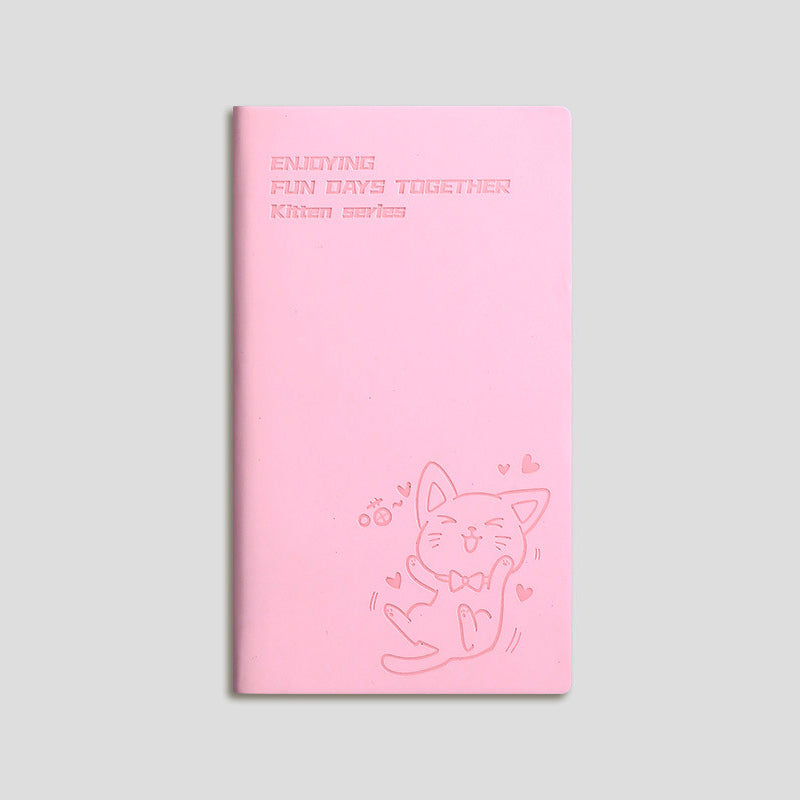 Pink Cat Kawaii cartoon A6 Student Portable Pocket Notebook, Kawai Notebooks