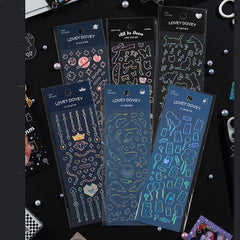Korean Laser Silver Edge Stickers ✨