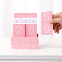 Solid Wood Desktop Calendar Stand with Note-Style Pages