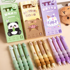 Kawaii Soft-Grip Animal Ballpoint Pen Set – 4 Pack