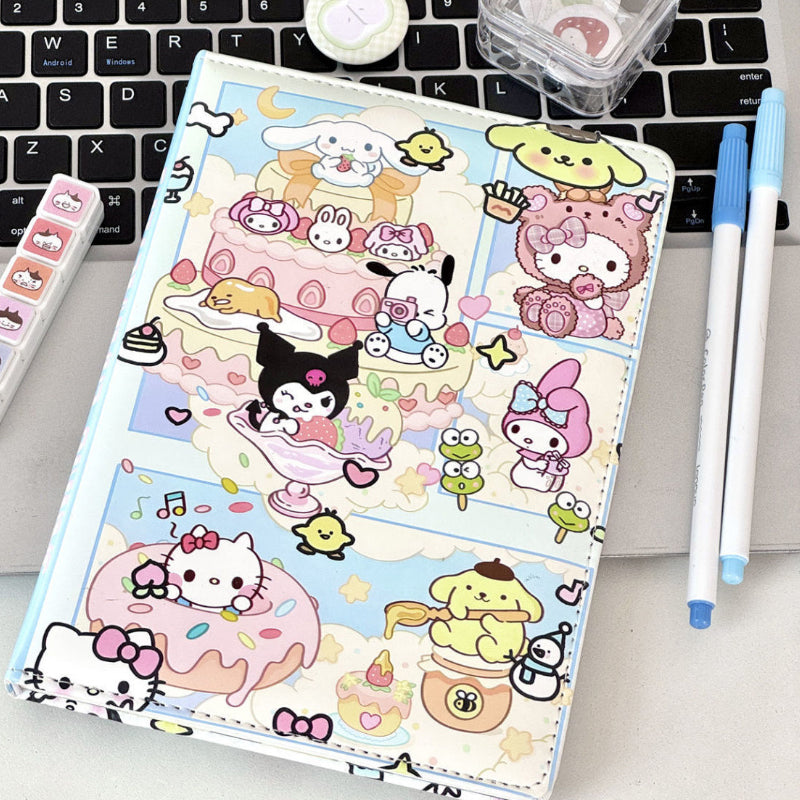 🌸 Japanese Sanrio Cartoon A5 Notebook – Cute Kawaii Faux Leather Diary