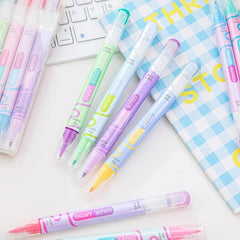 Kawaii Stacked Color Double-Ended Highlighter Set of 8
