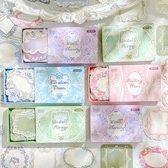 Traveler Series Vintage Letterpress Sticky Notes Box – European Floral Collage Paper, 30 Pieces 🌈
