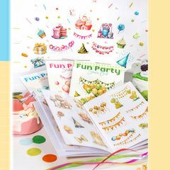Happy Party Double-Material DIY PET Stickers Set of 20 Sheets
