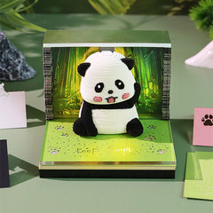 2026 Bamboo Forest Panda 3D Paper Carving Memo Pad