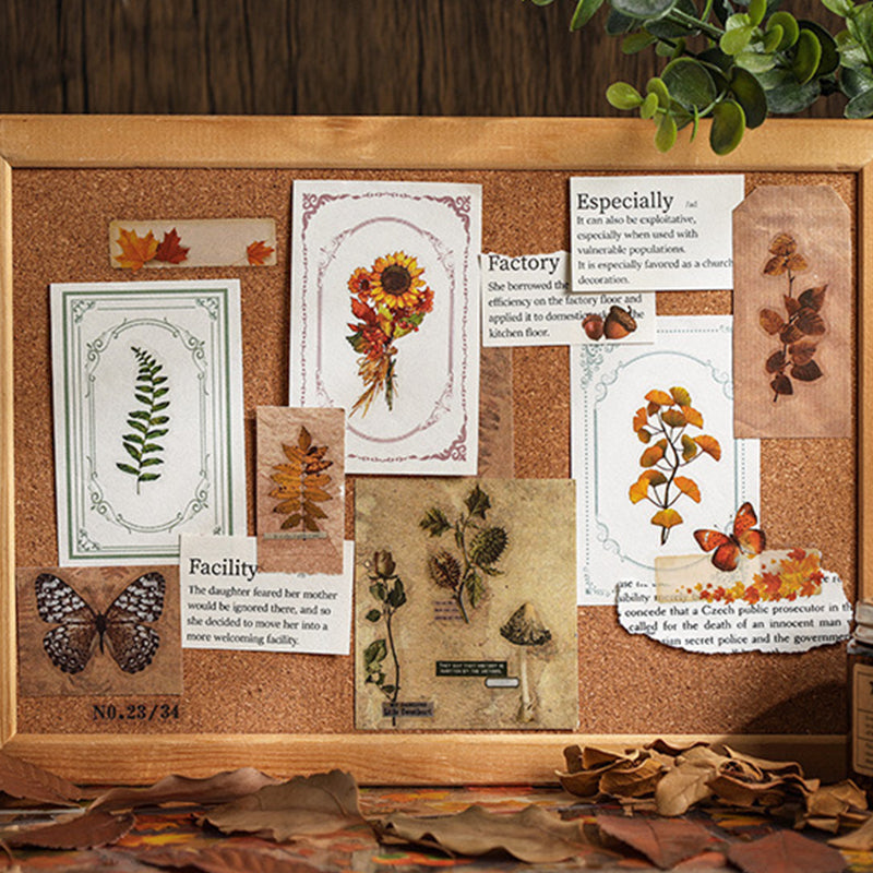 Waterproof Vintage Plant Leaves stickers pack,Stickers